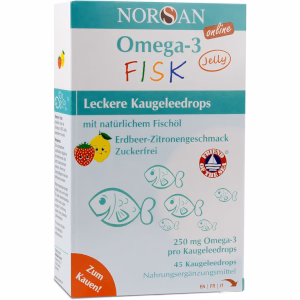 NORSAN Omega 3 FISK Jelly Kaugeleedrops für Kinder NORSAN Omega 3 FISK Jelly Kaugeleedrops für Kinder